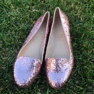Pink sparkly Kate Spade Flats